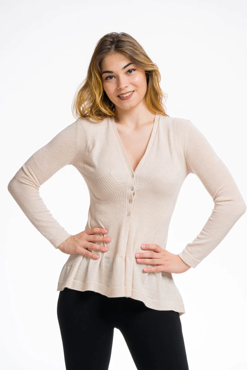 cardigan-donna-beige-pavone